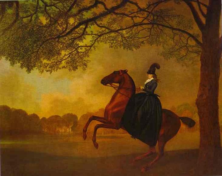 Best horse-inspired paintings by English artist George Stubbs who influenced 18th century romanticism, Laetitia, Lady Lade, 1793
