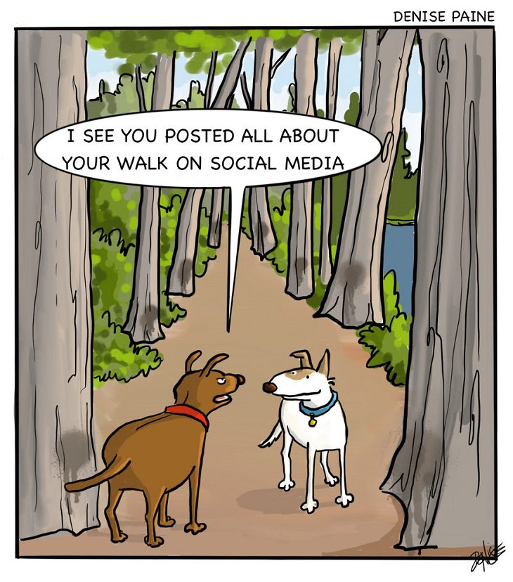 Hilarious cartoons and comics on the life and secret thoughts of dogs by illustrator Denise Natali-Paine