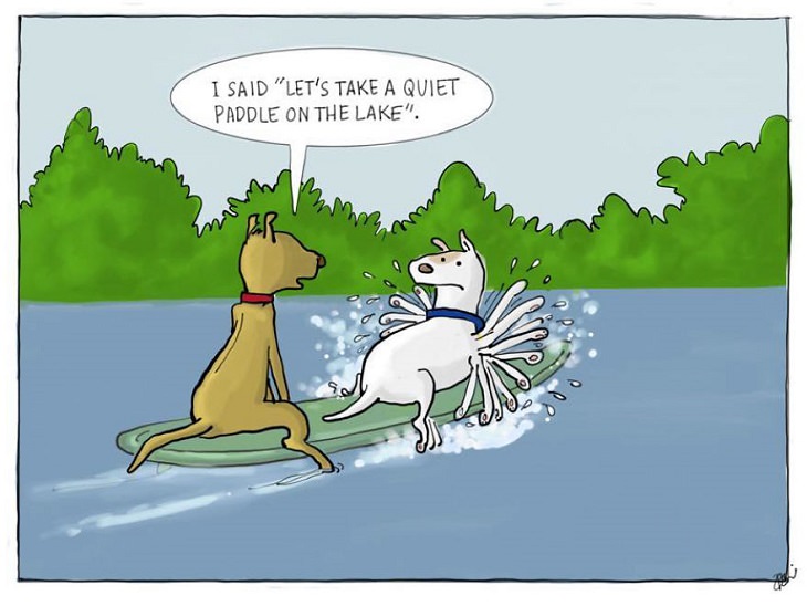 Hilarious cartoons and comics on the life and secret thoughts of dogs by illustrator Denise Natali-Paine