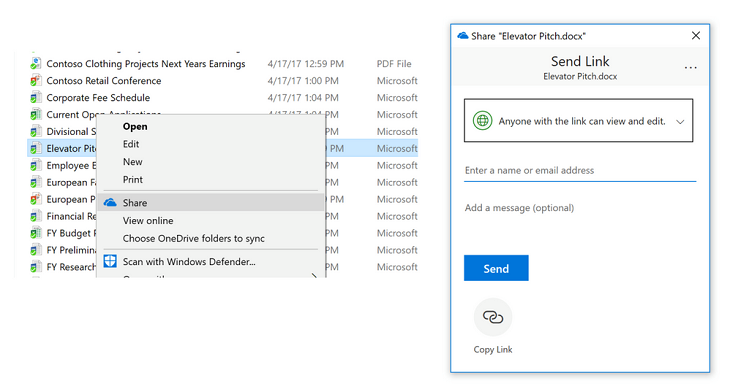 Microsoft OneDrive Tips,  Share files