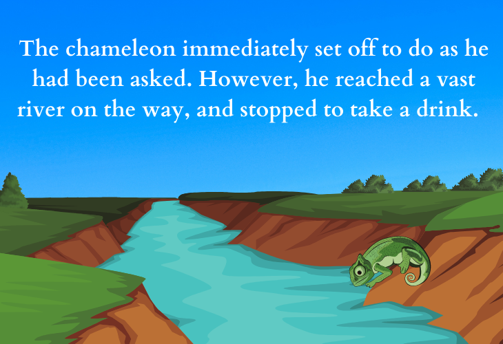 Inspiring African Folktales, chameleon , river