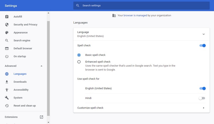 Advanced Chrome Settings, Languages