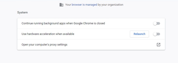 Advanced Chrome Settings, System