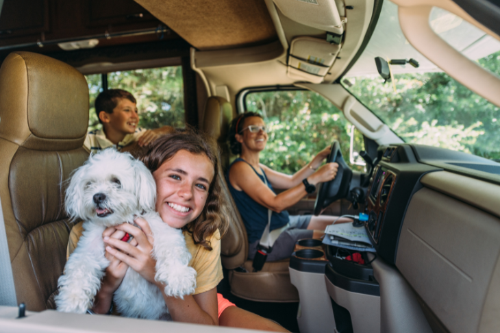 family in an RV