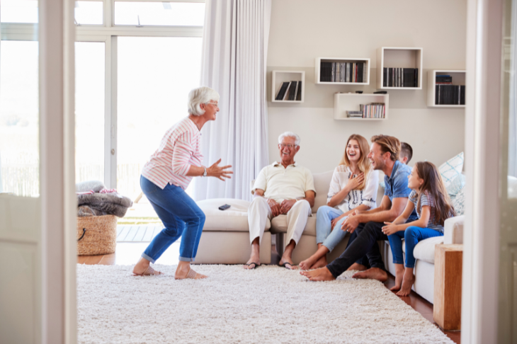 family playing charades