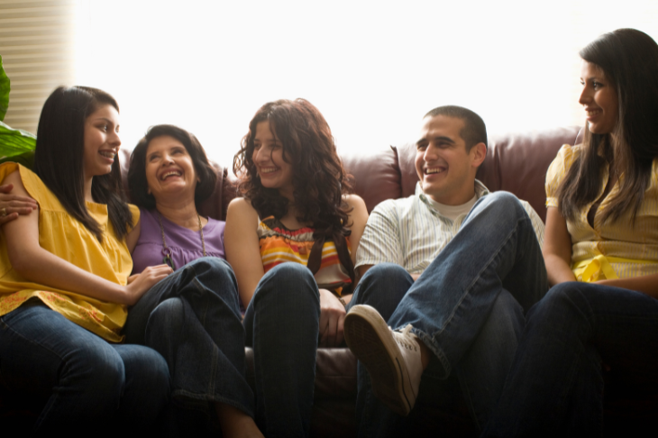 group of friends laughing 