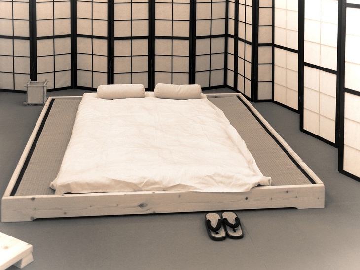 Futon - on a bed frame