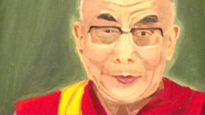 George Bush, portrait of Dalai Lama 