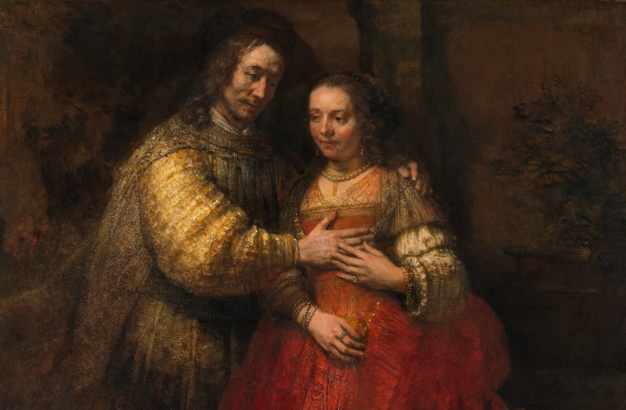 Rembrandt the Jewish Bride painting