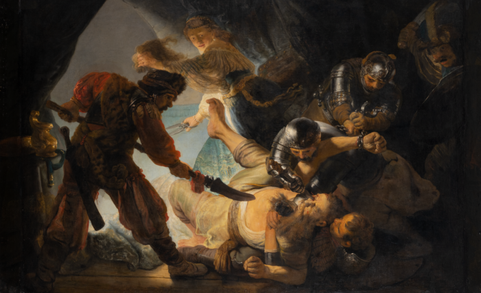Rembrandt the blinding of Samson painting