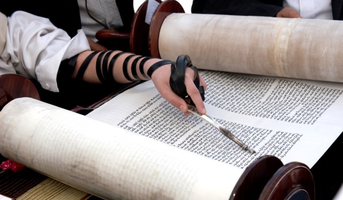 jewish person reading the torah