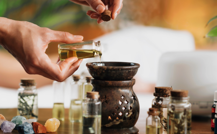 Aromatherapy using oils 