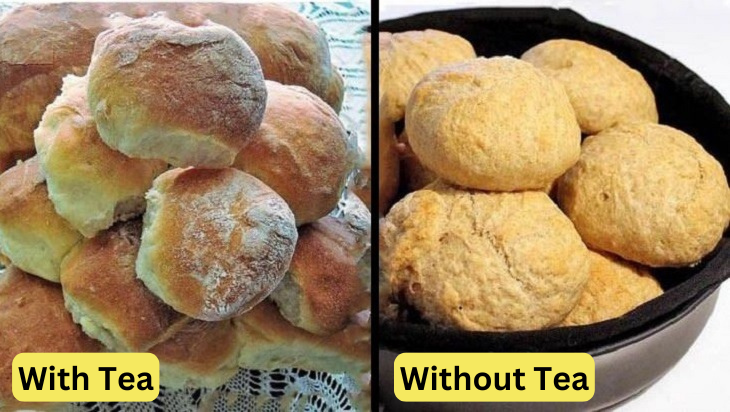 Flavor-enhancing tips: Baked rolls without and with tea essence