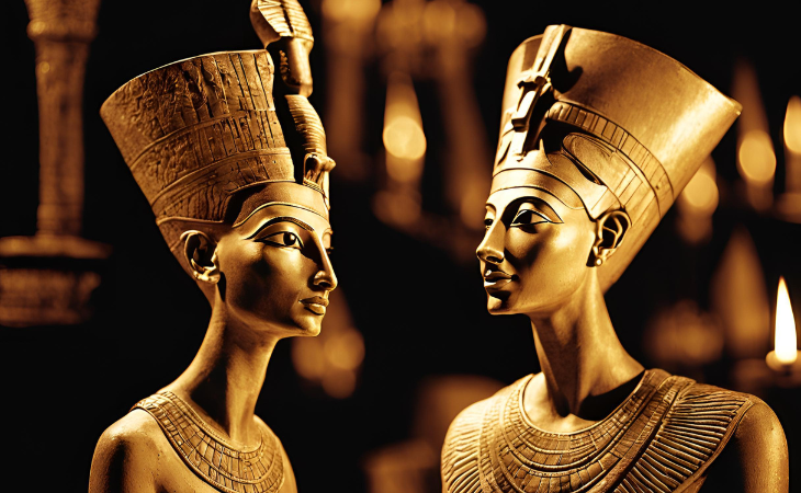 Akhenaten and Nefertiti 