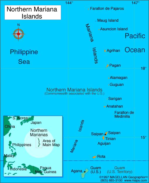 northen mariana islands - map