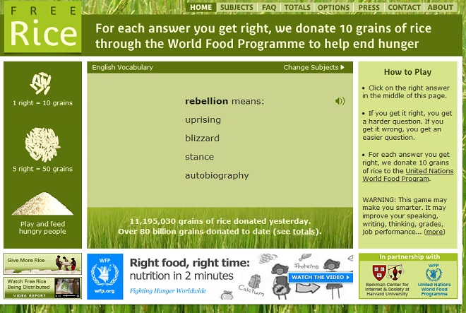 Free Rice - Play And Feed Hungry People