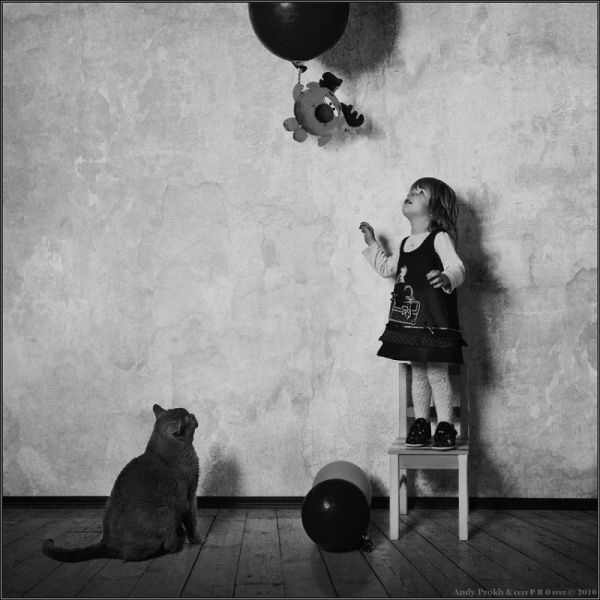 The Art Of Child and Feline - Beautiful Photograph