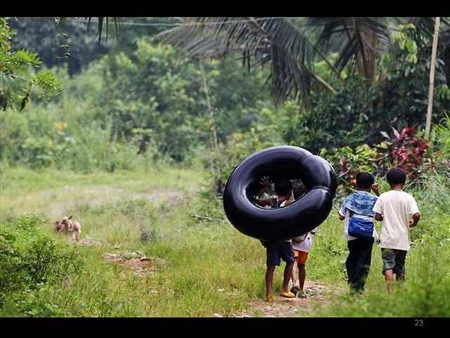 way to school in third world countries