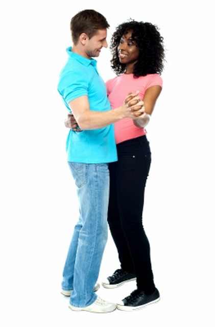 interracial couple dancing