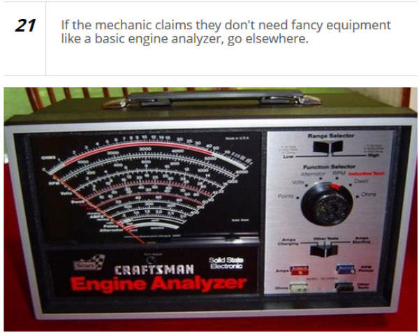 warning against mechanic