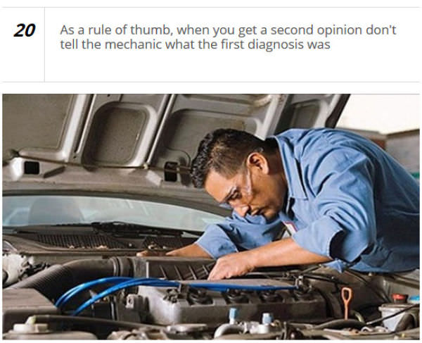 warning against mechanic