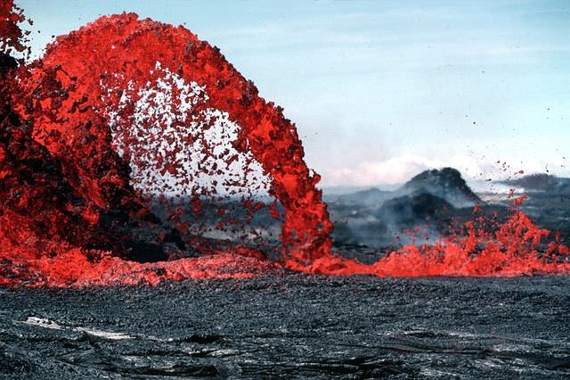 blue lava volcano