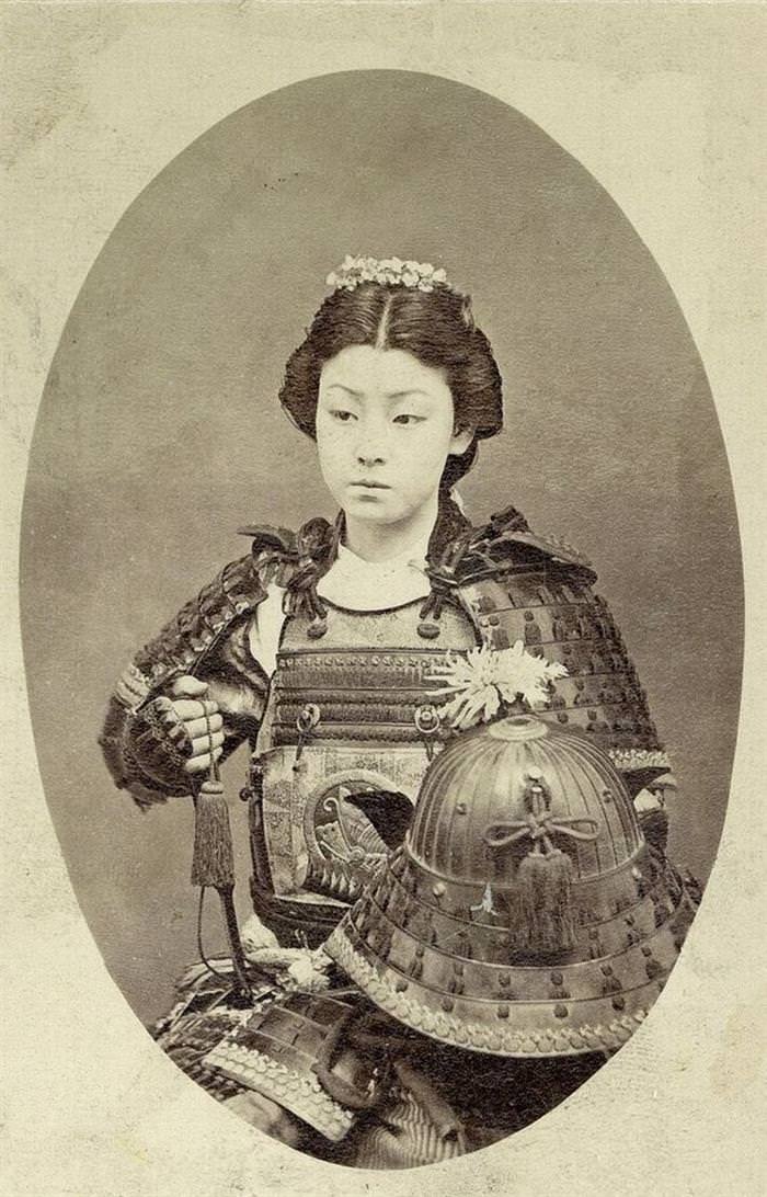 33 strong women A Brave Female Samurai Warrior. (Circa Late 1800's)
