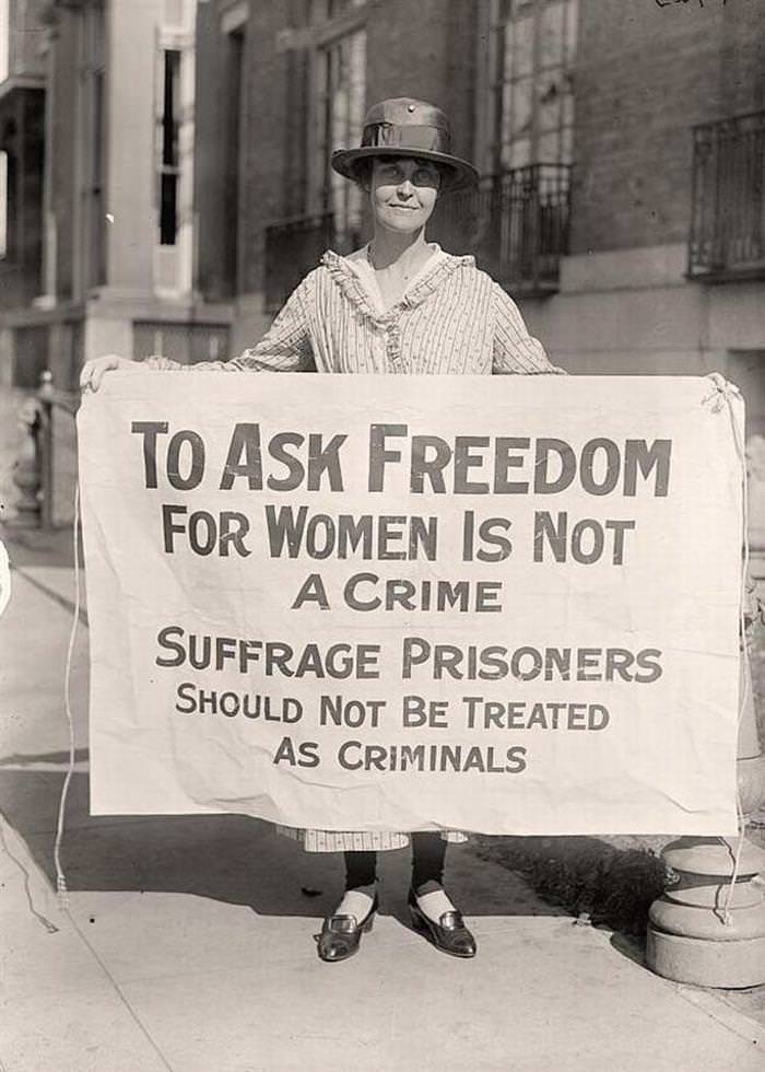 33 strong women A female Suffrage Activist Protesting After "The Night of Terror." (1917)