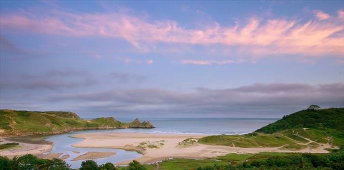beautiful places in the UK Three Cliffs Bay, Gower Peninsula