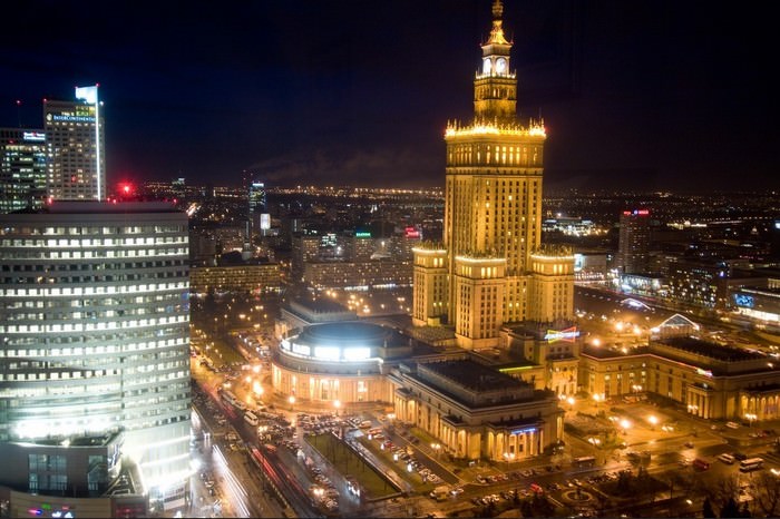 Poland Warsaw at night