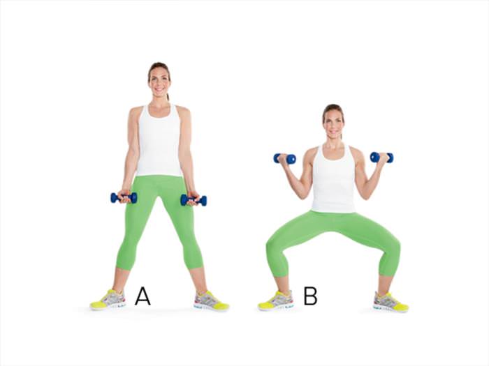 Metabolism Booster The Pilé Squat with Biceps Curl