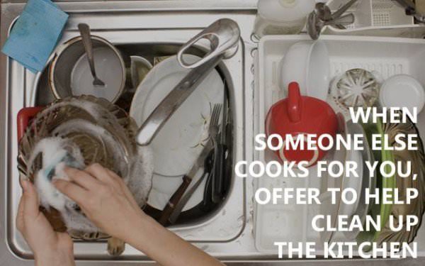 Life Rules when someone else cooks for you offer to clean up after