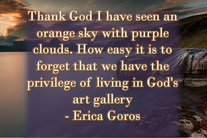 Nature and God quote: Erica Goros