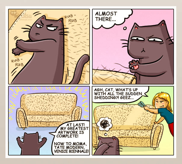 cat comics, funny cute