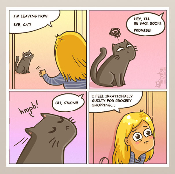 cat comics, funny cute