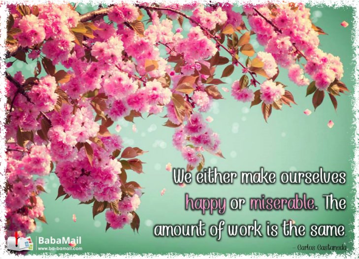 We either make ourselves happy or miserable. The amount of work is the same. - Carlos Castaneda