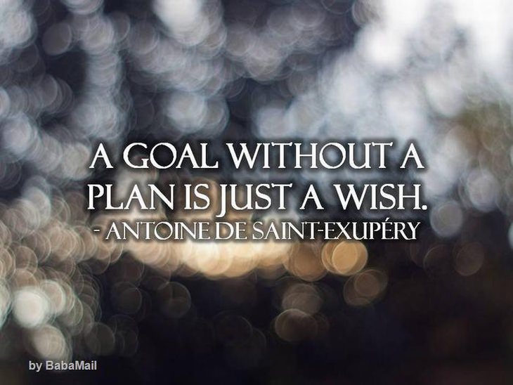 Antione de Saint Exupery - A goal without a plan is just a wish.