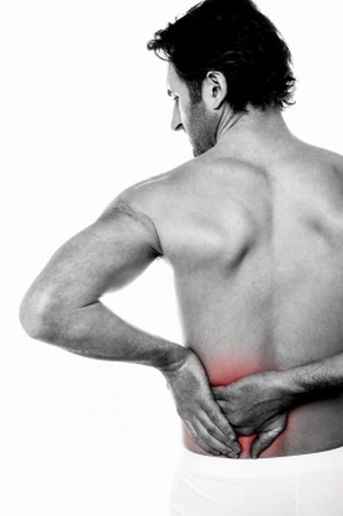 Back pain man in lower back pain