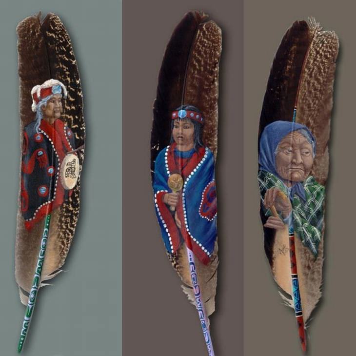 feather paintings