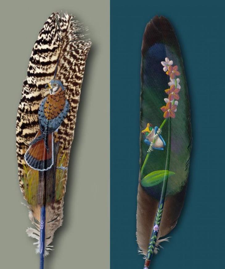 feather paintings