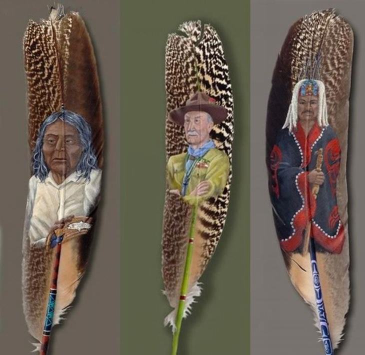 feather paintings