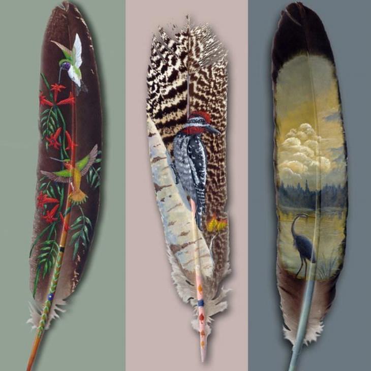 feather paintings