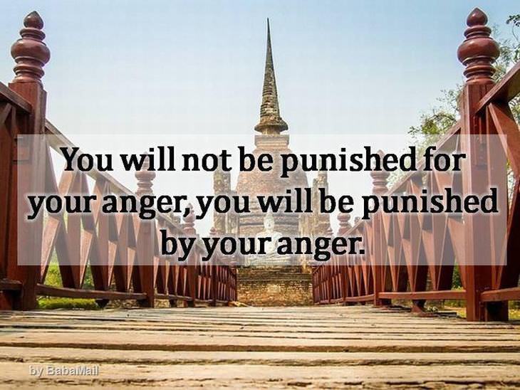 Buddha - You will not be punished for your anger, you will be punished by your anger.