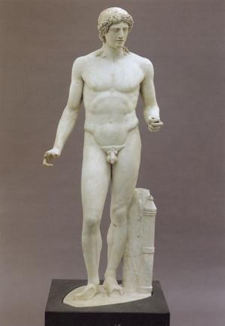 classical sculpture, painted