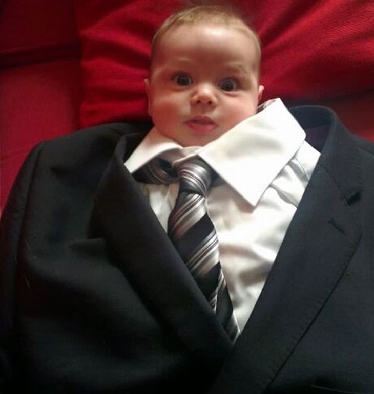 baby, suit, tie, bad dad