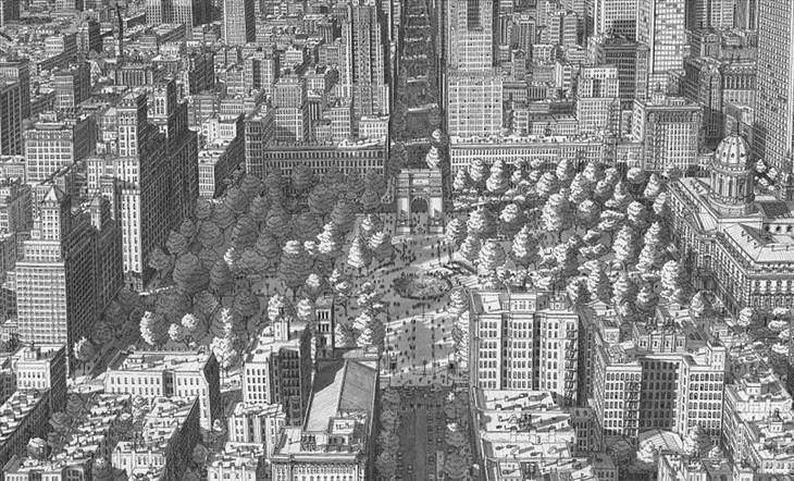 Stefan Bleekrode, cityscapes, pencil, art