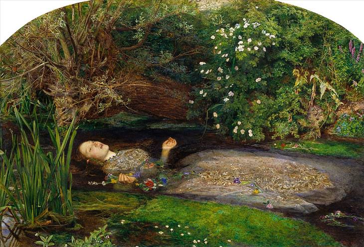 Pre-Raphaelite, paintings, John Everett Millais, Ophelia