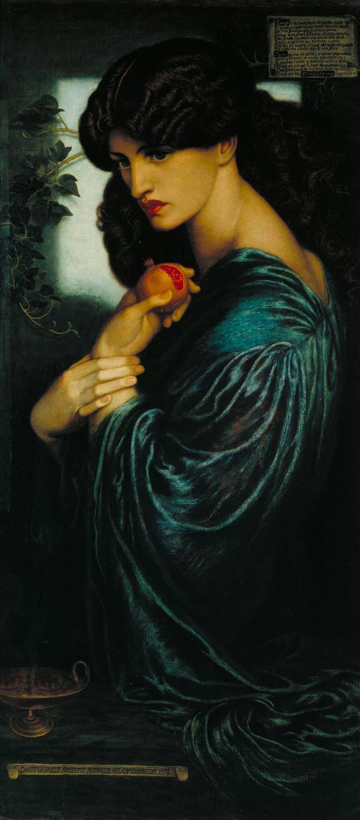 Pre-Raphaelite, paintings, 7. Dante Gabriel Rossetti, Proserpine