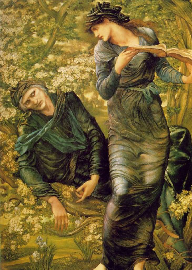 Pre-Raphaelite, paintings, Edward Burne-Jones, The Beguiling of Merlin