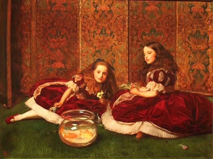 Pre-Raphaelite, paintings, John Everett Millais, Leisure Hours